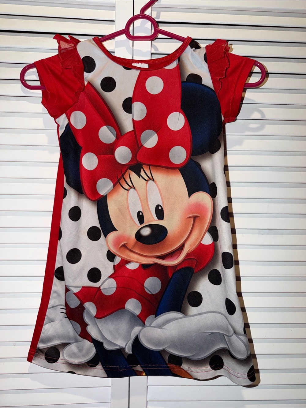 Disney Minnie Mouse Red White Black Polka Dot Nightgown - Picture 1 of 3
